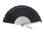 Black and Silver Party Fan with Black Sequins Lace 24.630€ #503281554NG